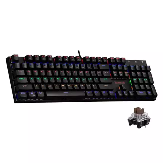 Redragon K565R-1 RUDRA Mechanical Gaming Keyboard Brown Switch Rainbow Backlit