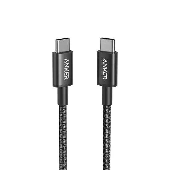 Anker Nylon Cable 322 USB-C to USB-C - 6ft - 60W - Black | A8753H11 Anker Nylon Cable 322 USB-C to USB-C - 6ft - 60W - Black | A8753H11