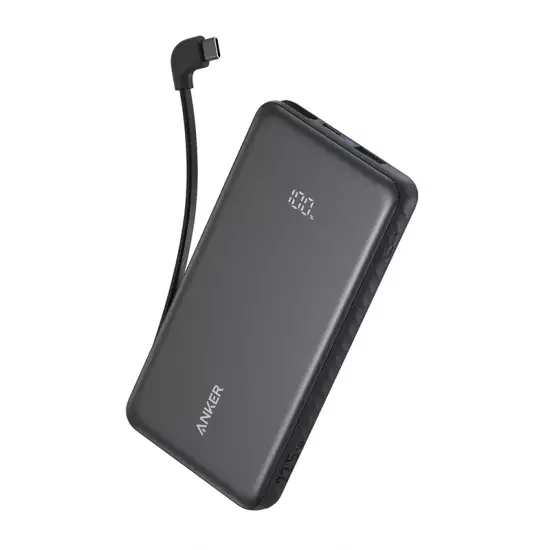 Anker Zolo Power Bank 20,000mAH 22.5W Built-In USB-C Cable - Black | A110EH11