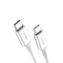 UGREEN US264 USB-C to USB-C 2.0 Cable 60W 1M - White | 60518 UGREEN US264 USB-C to USB-C 2.0 Cable 60W 1M - White | 60518