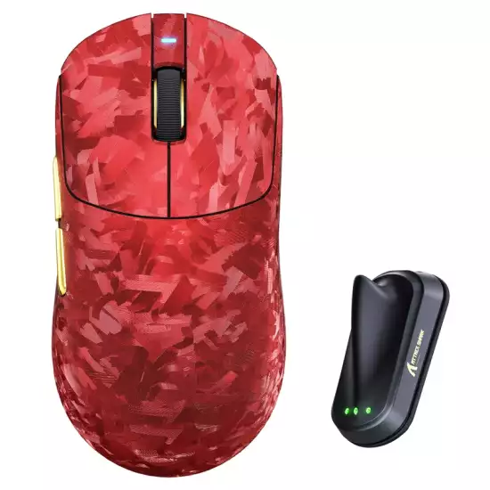 ATTACK SHARK RS3 ULTRA Carbon Fiber Wireless PAW3955MAX Gaming Mouse - Red