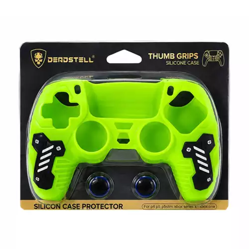 DeadSkull Controller Silicone Case Protector with Thumb Grips – Green | PS5