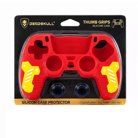 DeadSkull Controller Silicone Case Protector with Thumb Grips – Red | PS5 DeadSkull Controller Silicone Case Protector with Thumb Grips – Red | PS5
