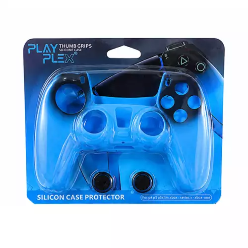 PlayPlex Controller Silicone Case Protector with Thumb Grips  – Blue| PS5