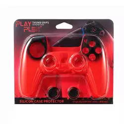 PlayPlex Controller Silicone Case Protector with Thumb Grips – Red | PS5 PlayPlex Controller Silicone Case Protector with Thumb Grips – Red | PS5