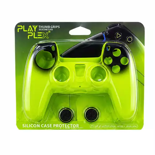 PlayPlex Controller Silicone Case Protector with Thumb Grips  – Green | PS5