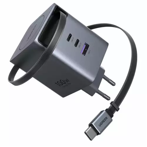 UGREEN Nexode Pro 100W GaN Charger with Retractable USB-C Cable | 65828