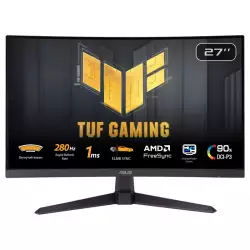 ASUS TUF Gaming VG27VQM1B 27" Curved FHD Fast VA Gaming Monitor, 280Hz, 1ms GTG, FreeSync Premium, ELMB & Adaptive-Sync | 90LM0A81-B01170 ASUS TUF Gaming VG27VQM1B 27" Curved FHD Fast VA Gaming Monitor, 280Hz, 1ms GTG, FreeSync Premium, ELMB & Adaptive-Sync | 90LM0A81-B01170