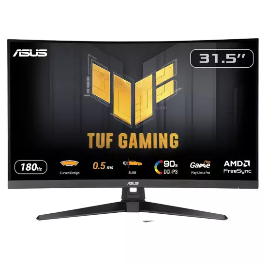 ASUS TUF Gaming VG32WQ3B Curved Gaming Monitor – 31.5-Inch QHD 180Hz Fast VA 1ms HDR | 90LM0AP1-B01171