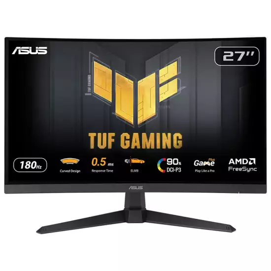 ASUS TUF Gaming VG27WQ3B Curved Gaming Monitor – 27-Inch QHD 180Hz Fast VA 1ms HDR | 90LM0AQ1-B01170
