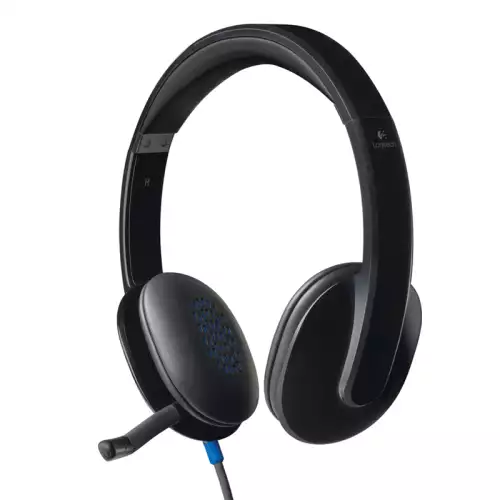Logitech H540 USB Computer Headset with Noise-Cancelling Microphone & On-Ear Controls - Black | 981-000480