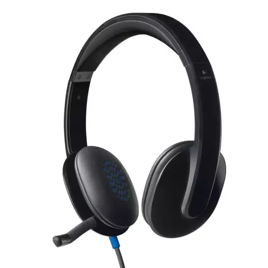 Logitech H540 USB Computer Headset with Noise-Cancelling Microphone & On-Ear Controls - Black | 981-000480