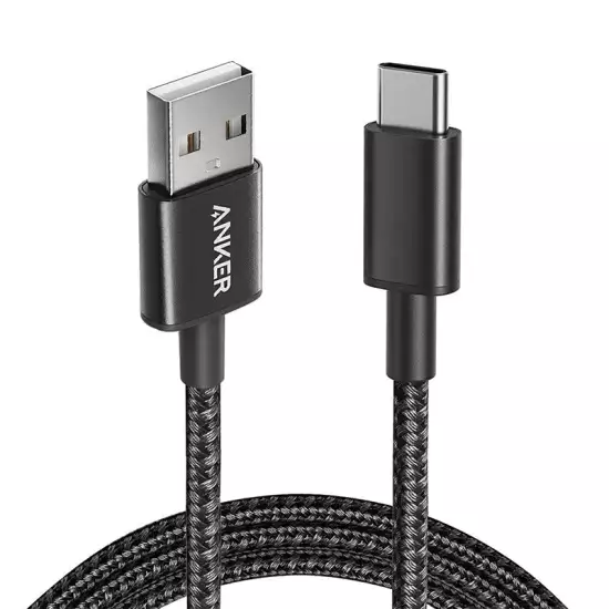 Anker Nylon Cable USB-A to USB-C - 6ft - Black | A8173H11 Anker Nylon Cable USB-A to USB-C - 6ft - Black | A8173H11