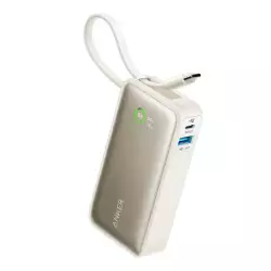 Anker Nano Power Bank 10000mAh 30 Watt Built-In USB-C Cable - White | A1259H21 Anker Nano Power Bank 10000mAh 30 Watt Built-In USB-C Cable - White | A1259H21