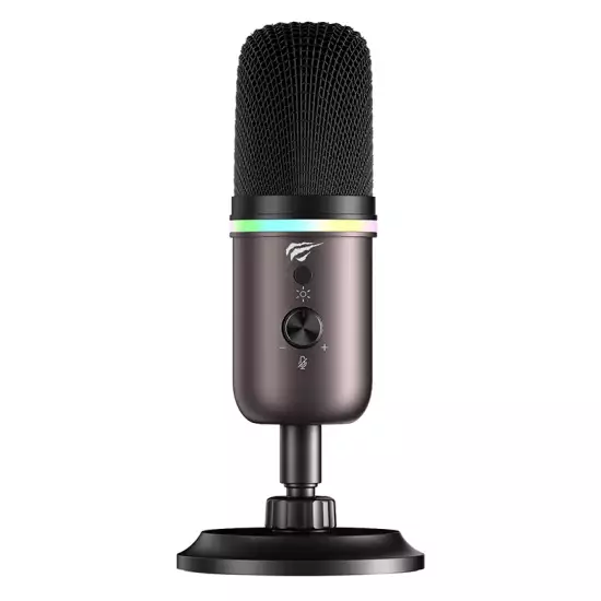 HAVIT GK62 RGB USB Live Streaming Microphone 24-bit/192kHz with Cardioid Pickup & Noise Reduction - Black HAVIT GK62 RGB USB Live Streaming Microphone 24-bit/192kHz with Cardioid Pickup & Noise Reduction - Black