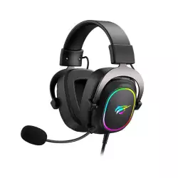 HAVIT H2002P RGB Virtual 7.1 USB Gaming Headset with 53mm Drivers & Detachable Microphone - Black / Ochre | 6939119089863