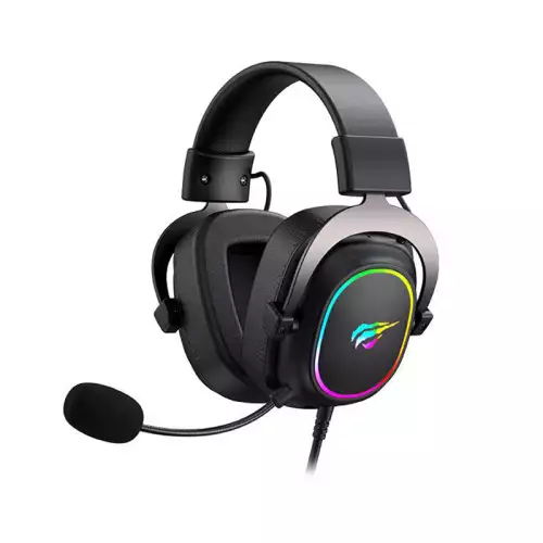 HAVIT H2002P RGB Virtual 7.1 USB Gaming Headset with 53mm Drivers & Detachable Microphone - Black / Ochre | 6939119089863