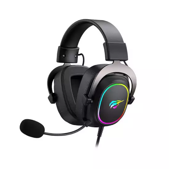 HAVIT H2002P RGB Virtual 7.1 USB Gaming Headset with 53mm Drivers & Detachable Microphone - Black / Ochre | 6939119089863 HAVIT H2002P RGB Virtual 7.1 USB Gaming Headset with 53mm Drivers & Detachable Microphone - Black / Ochre | 6939119089863