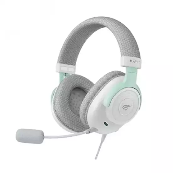 Havit Gamenote H2230E Wired Gaming Headset Powerful Stereo Sound, Clear Noise-Reducing Microphone, 50mm Speaker Drivers, Comfortable Over-Ear Design, 3.5mm Connector – White & Cyan Havit Gamenote H2230E Wired Gaming Headset Powerful Stereo Sound, Clear Noise-Reducing Microphone, 50mm Speaker Drivers, Comfortable Over-Ear Design, 3.5mm Connector – White & Cyan