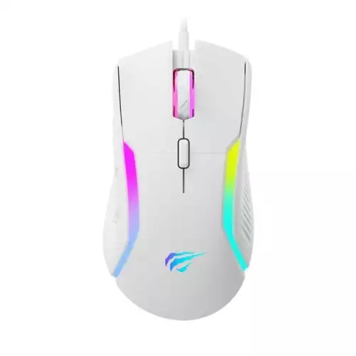 HAVIT MS1033 RGB Programmable Wired Gaming Mouse 8000DPI - White