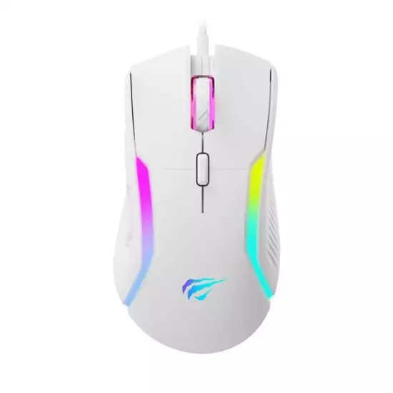 HAVIT MS1033 RGB Programmable Wired Gaming Mouse 8000DPI - White