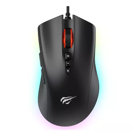 HAVIT MS1040 RGB Programmable Wired Gaming Mouse 8000DPI with 8 Buttons - Black | 6939119053468