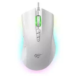 HAVIT MS1040 RGB Programmable Wired Gaming Mouse 8000DPI with 8 Buttons - White | 6939119053772