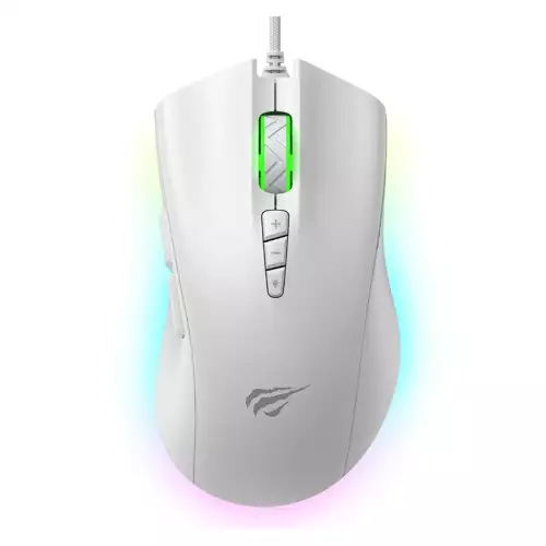 HAVIT MS1040 RGB Programmable Wired Gaming Mouse 8000DPI with 8 Buttons - White | 6939119053772