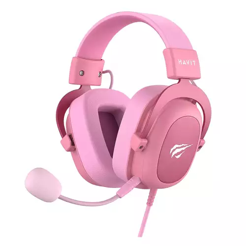 Havit H2002D Wired 53mm Gaming Headphone – Pink