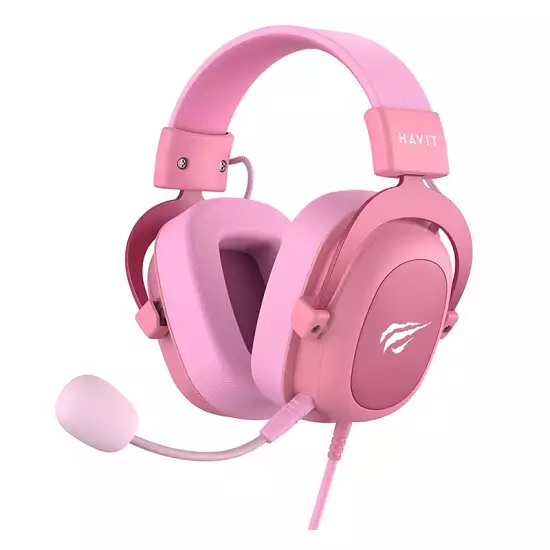 Havit H2002D Wired 53mm Gaming Headphone – Pink