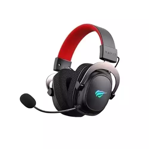 HAVIT H2002D Wired Gaming Headset with 53mm Drivers & Detachable Microphone - Black / Ochre / Red | 6939119056882