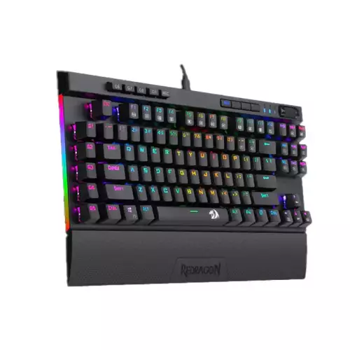 Redragon K587 MAGIC-WAND 87 Keys Compact RGB TKL Mechanical Gaming Keyboard, Type-C Keyboard with 9 Onboard Macro Keys, Detachable Wrist Rest
