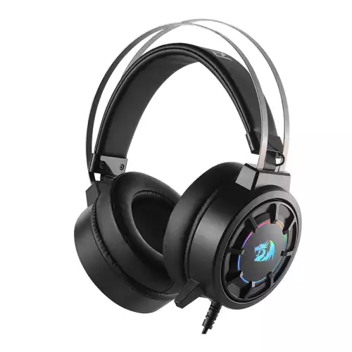 Redragon H314 GRENDEL RGB Wired Gaming Headset – 40mm High-Precision Drivers, Flowing RGB Lighting, USB Connection, Lightweight Design, Soft PU Leather Ear Cushions (Black)