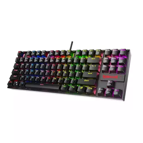Redragon KUMARA K552-KR-UK Red Switch Rainbow Backlit Mechanical Gaming Keyboard – Black