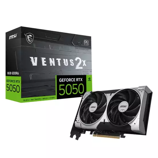 MSI GeForce RTX 5050 VENTUS 2X OC 8GB GDDR6 Graphics Card MSI GeForce RTX 5050 VENTUS 2X OC 8GB GDDR6 Graphics Card