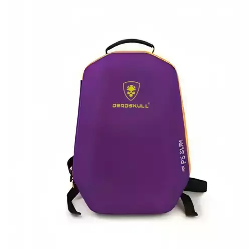DEADSKULL Carrying Case Backpack for PS5 / PS5 Pro / PS5 Slim – Large Capacity Storage Bag – Purple