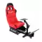PlayX Foldable Racing Simulator Cockpit with Seat & Steering Wheel Stand – Red