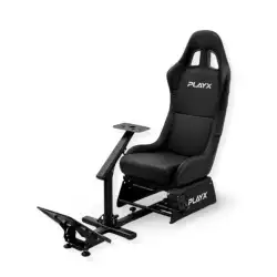 PlayX Foldable Racing Simulator Cockpit with Seat & Steering Wheel Stand – Black