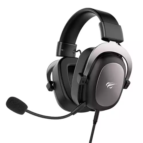 HAVIT H2002d Wired Headset Gamer PC 3.5mm PS4 Headsets Surround Sound & HD Microphone Gaming Overear Laptop Tablet Gamer Black/ Silver