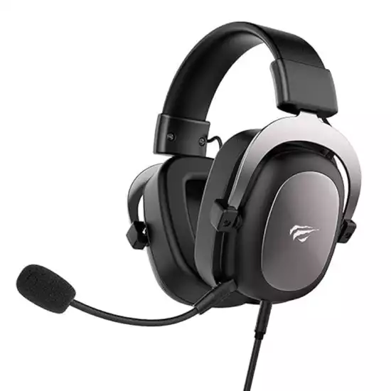 HAVIT H2002d Wired Headset Gamer PC 3.5mm PS4 Headsets Surround Sound & HD Microphone Gaming Overear Laptop Tablet Gamer Black/ Silver