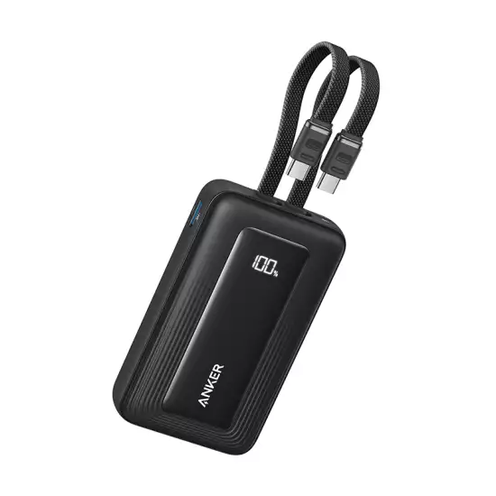 Anker Zolo Power Bank 10,000mAh 35W Dual Built-In USB-C Cables – Black | A110LH12 Anker Zolo Power Bank 10,000mAh 35W Dual Built-In USB-C Cables – Black | A110LH12