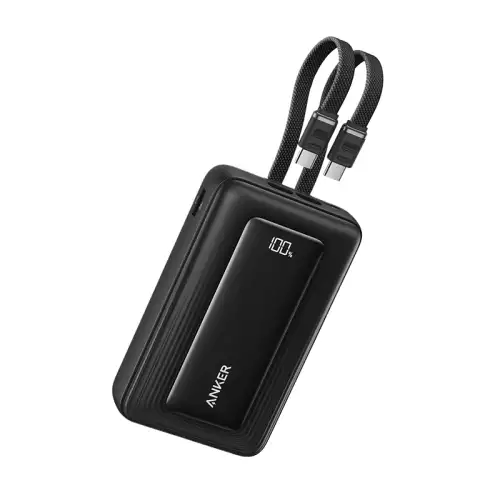 Anker Zolo Power Bank 20,000mAh 45W Dual Built-In USB-C Cables – Black | A110MH12