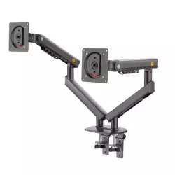 NB NORTH BAYOU A5C Dual Monitor Mechanical Spring Desk Mount for 17–32 Inch Monitors – Grey