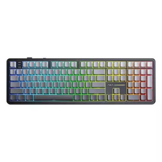 AULA F108 Side-Engraved Mechanical Gaming Keyboard with Nimbus V3 Switch – Gradient Grey