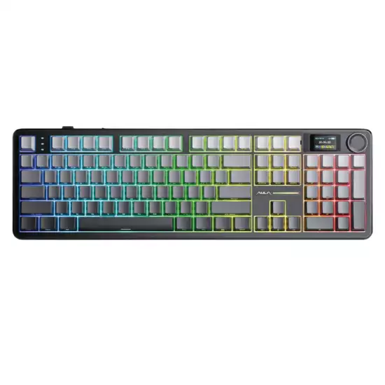 AULA F108 Pro Wireless Mechanical Gaming Keyboard with Nimbus V3 Switch – Gradient Gray Side-Engraved AULA F108 Pro Wireless Mechanical Gaming Keyboard with Nimbus V3 Switch – Gradient Gray Side-Engraved