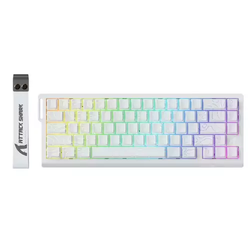 ATTACK SHARK X68 HE Rapid Trigger Magnetic Gaming Keyboard – White Contours
