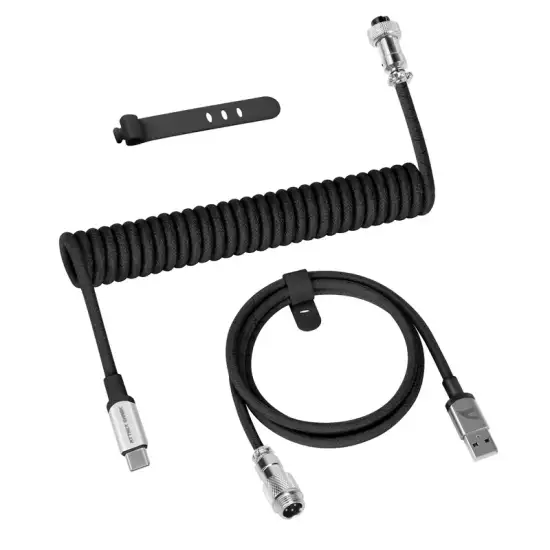 ATTACK SHARK C01 PRO Coiled Cable - Black ATTACK SHARK C01 PRO Coiled Cable - Black
