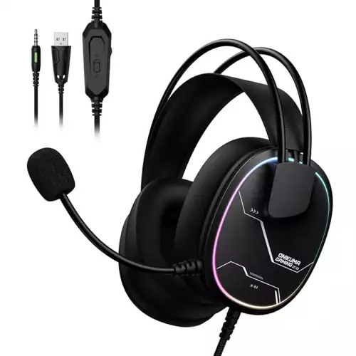 ONIKUMA X91 RGB Wired Over-Ear Gaming Headset with 50mm Drivers & Noise-Reducing Microphone – Black 