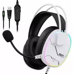 ONIKUMA X91 RGB Wired Gaming Headset with 50mm Drivers & Noise-Reducing Microphone – White