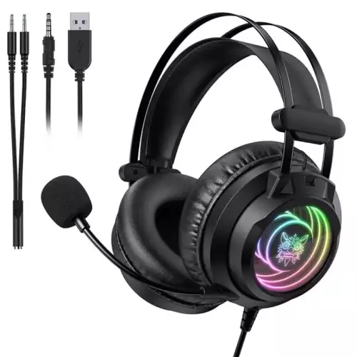 ONIKUMA X80 7.1 Surround Sound RGB Over-Ear Gaming Headset – Black